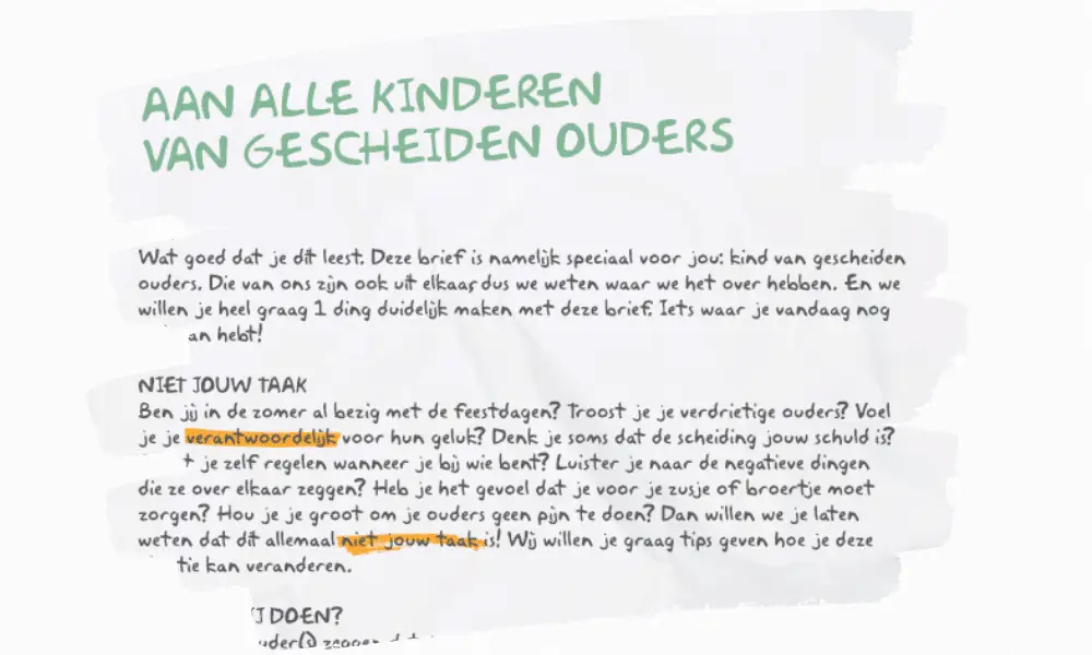 aan alle kinderen van gescheiden ouders